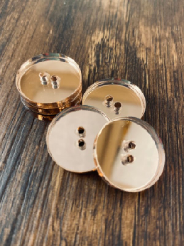 Metallic Buttons with Polished Rose Gold Finish