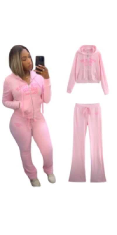 high quality two piece set pink XL