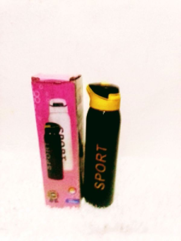 Sports Water Bottle With Flip Top Lid, Black 500ml