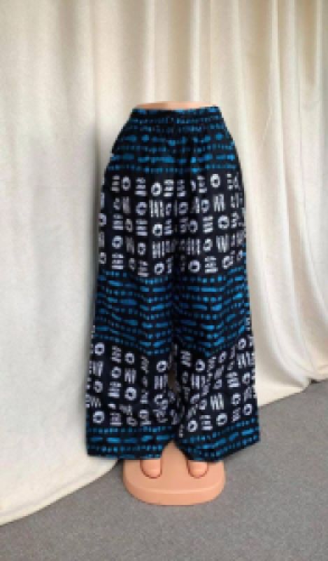 Bohemian Wide-Leg Pants with Tribal Pattern