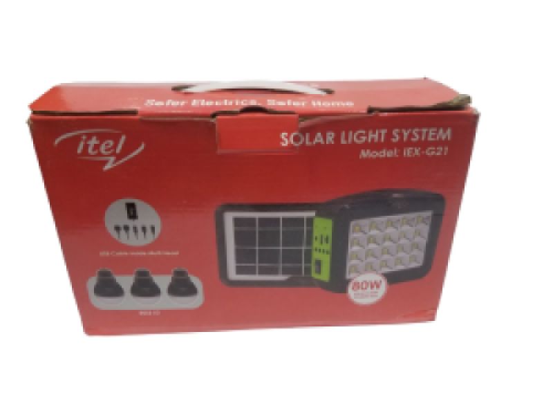 Itel Solar Light System – Model IEX-G21, 80W Portable Lighting Kit