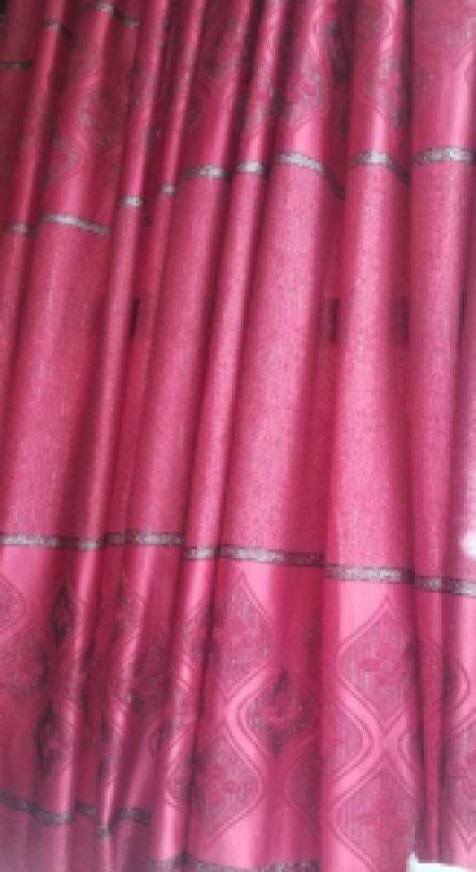 Luxurious Decorative pink Curtain fabric with Glossy Finish