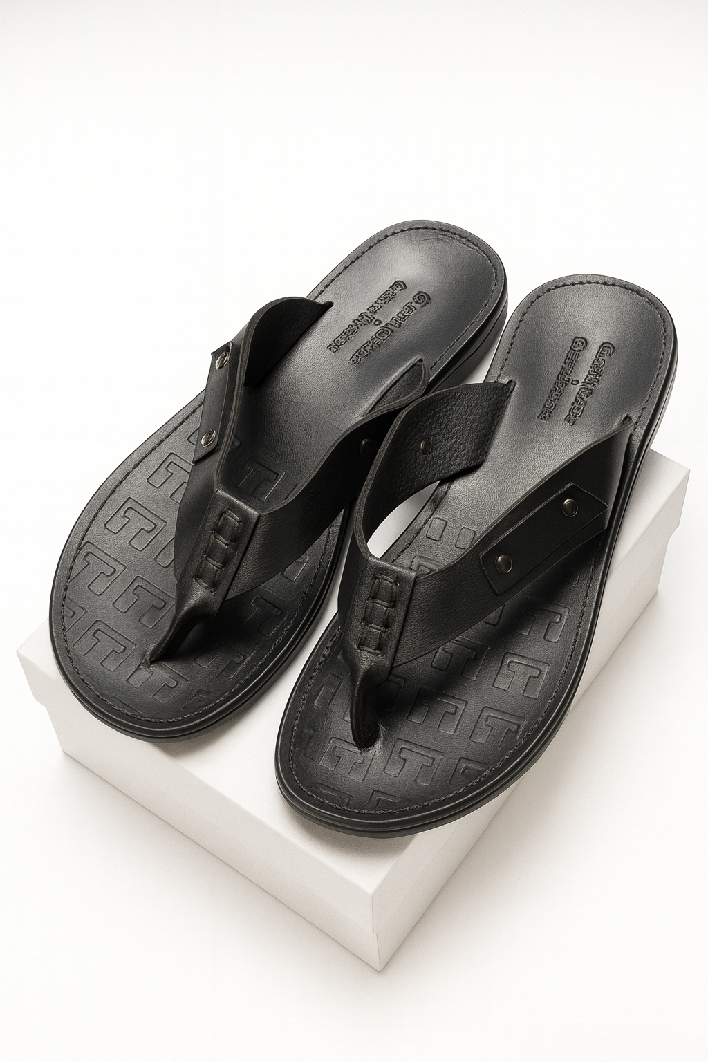Simple flat slide men slippers