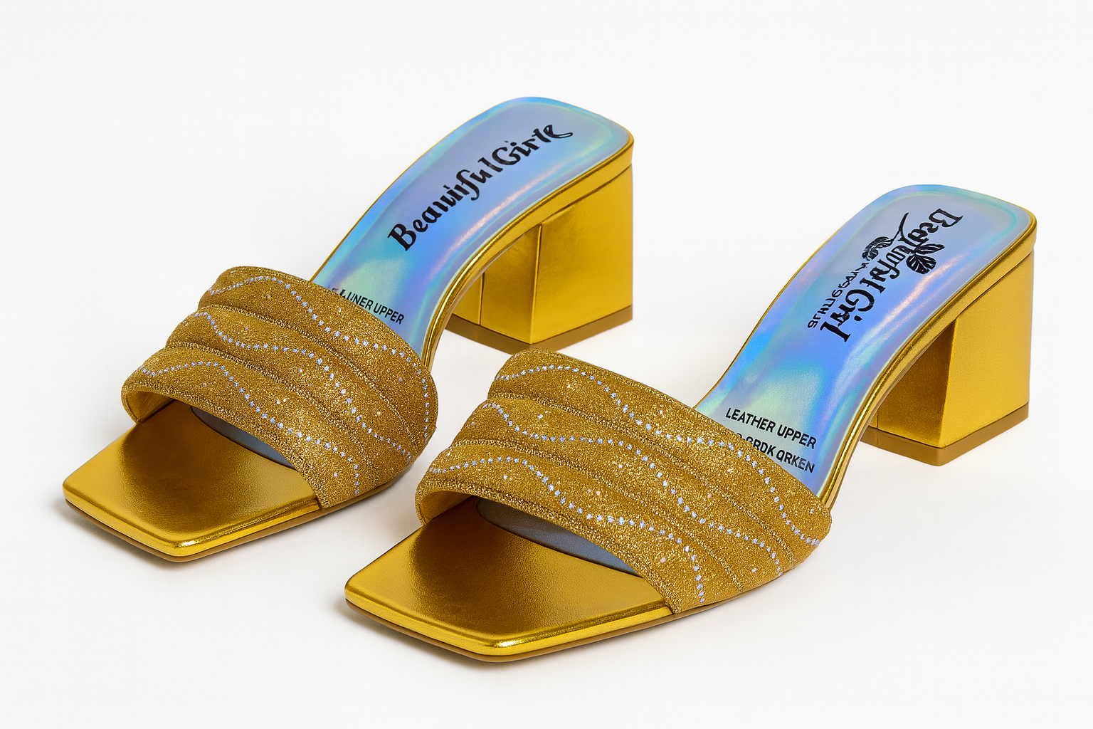 Low Heeled Slip on Sandal