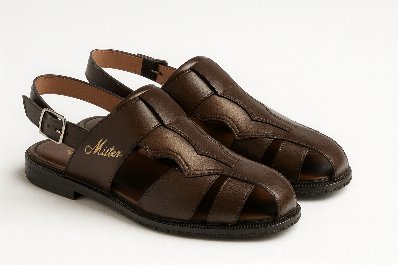 Quality men Closed Toe leather sandals