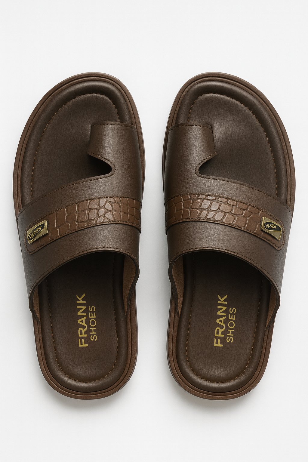 Quality Men leather palm slip on sandals