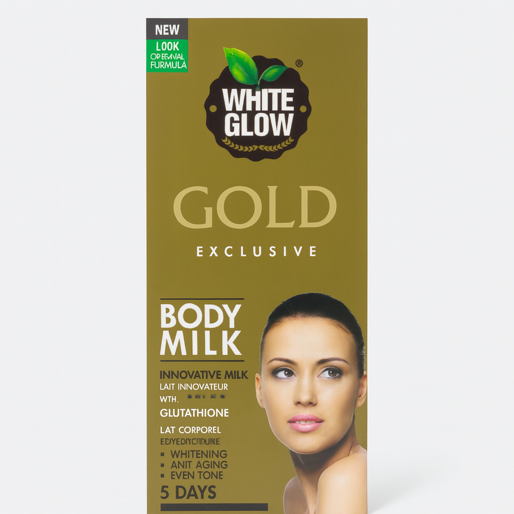 WHITE. GLOW GOLD EXCLUSIVE BODY MILK