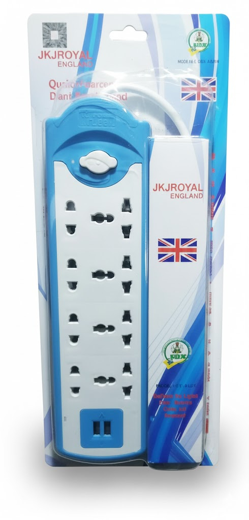 JK England Multi Socket Power Extension Board with USB Ports
