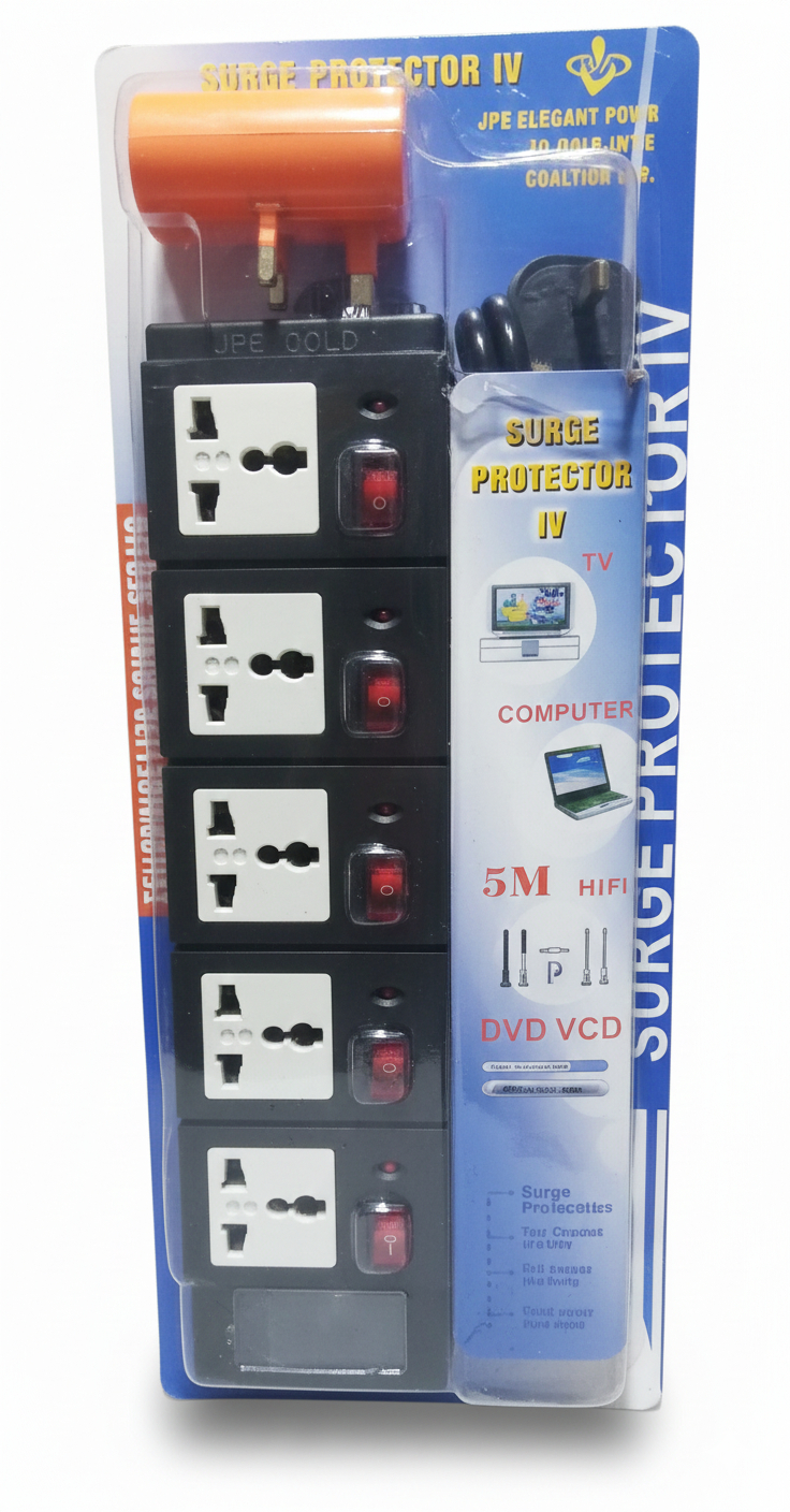 Surge Protector IV with 5 Universal Sockets
