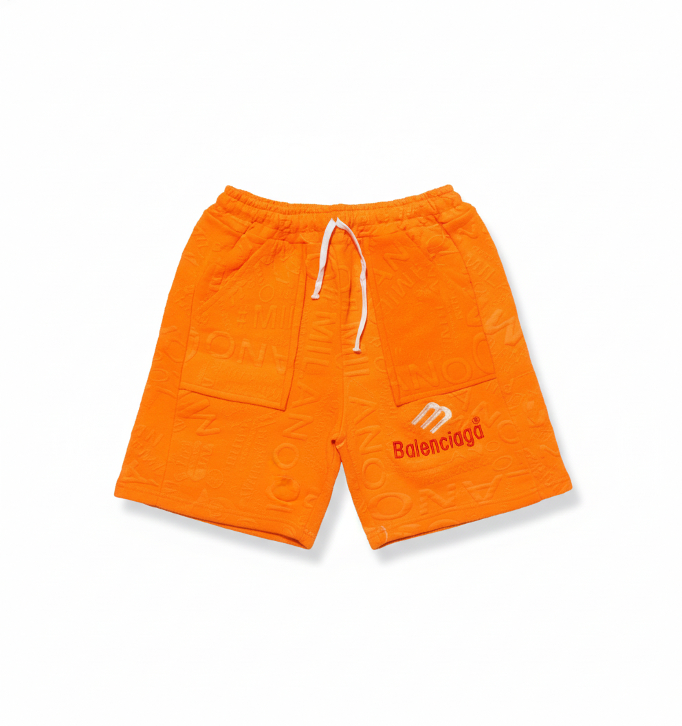 Embossed Shorts with Embroidered Logo