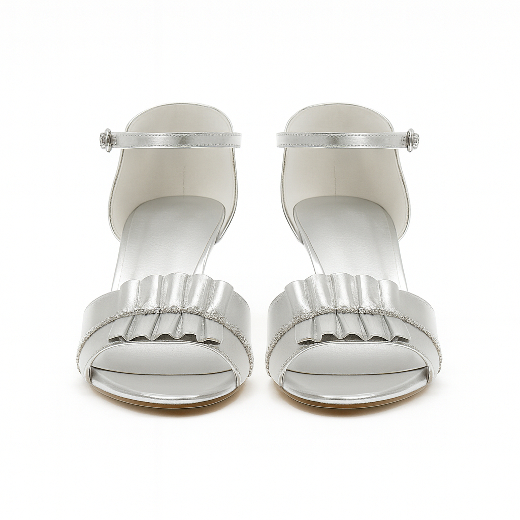 Quality metallic Silver High Heeled Sandals