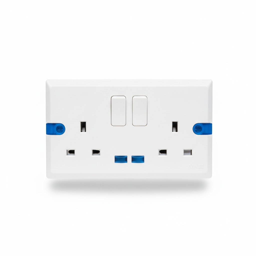 White Electrical Wall Sockets With Integrated Switches