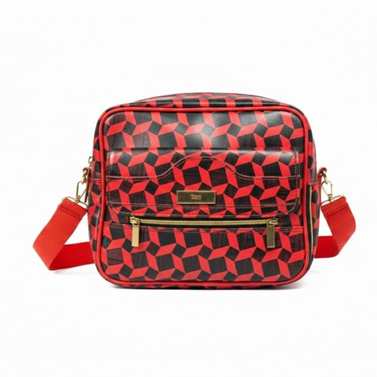 Red Leather Crossbody Shoulder Bag