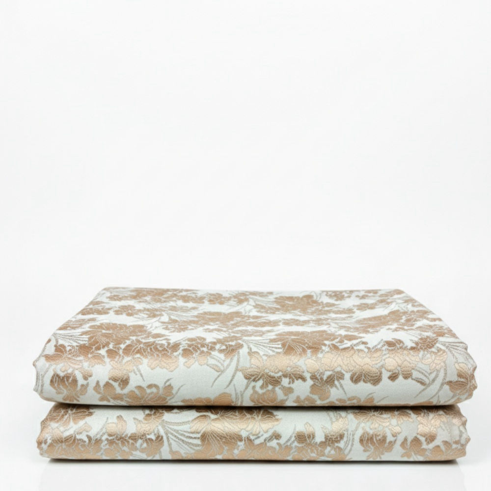 Quality Brown Floral Damask Designer Fabric