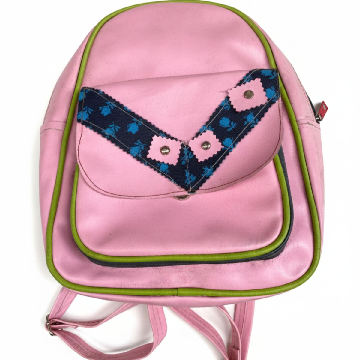 Pink Backpack with Colorful Design and Adjustable Straps