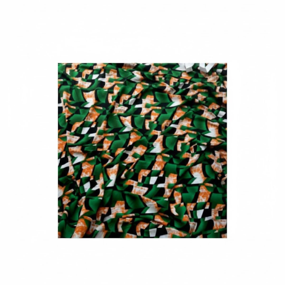 Crepe Vintage Vibrant Abstract Geometric Pattern Fabric