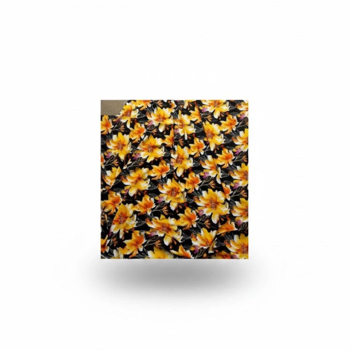 Crepe Vintage Vibrant Floral Print Fabric with Tropical Design
