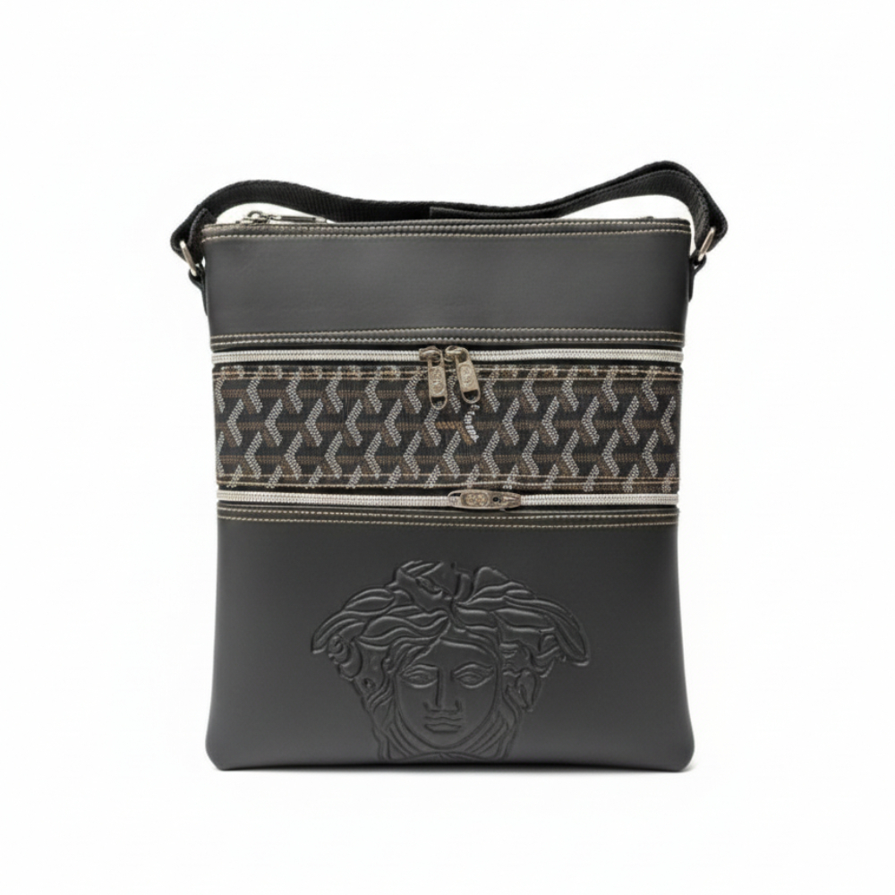 Minimalist Black Crossbody Shoulder Bag with Adjustable Strap