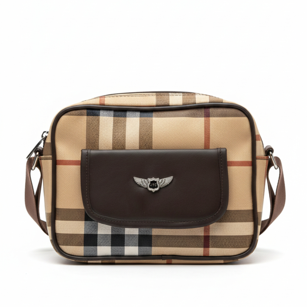 Stylish Crossbody and Shoulder Bag with Plaid Design