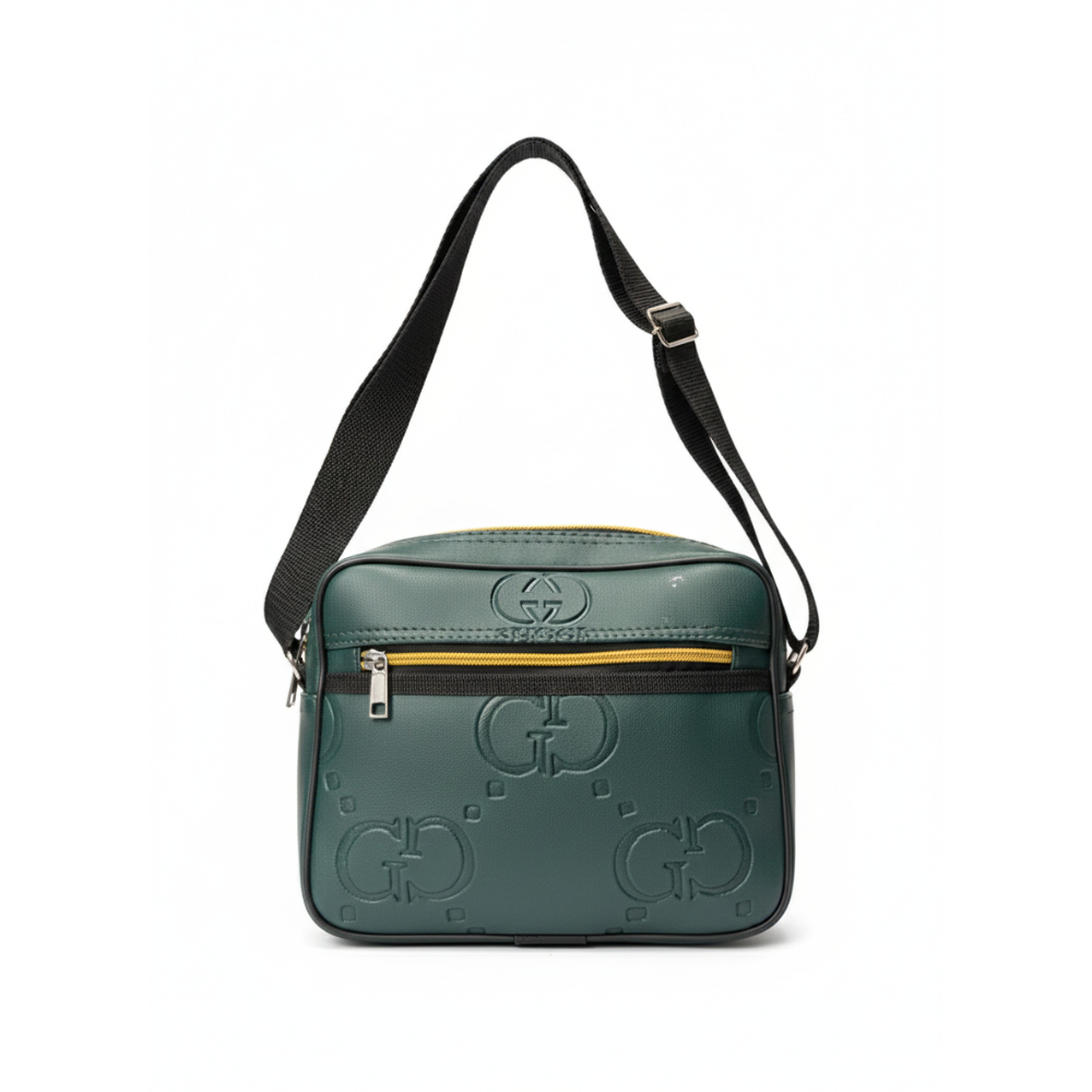 Stylish teal Compact Crossbody Bag with Embossed Design
