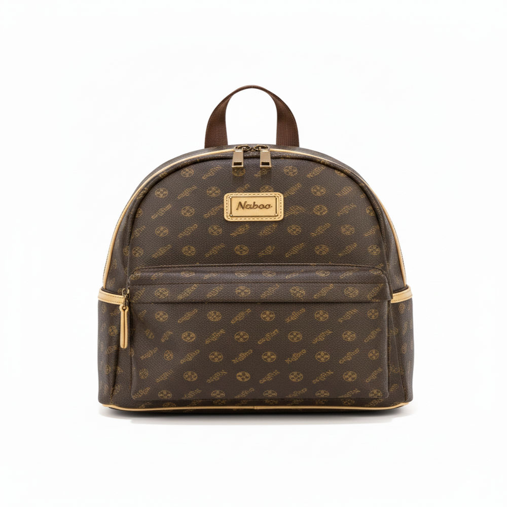 Stylish Monogrammed Leather Backpack