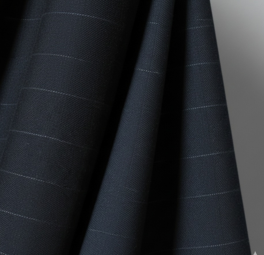 Black Striped Original Quality Italian Manteko Fabric