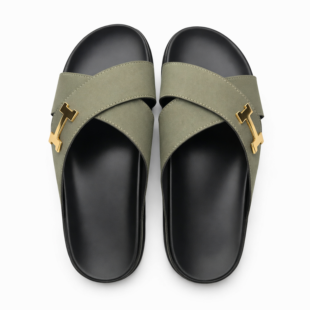 Stylish Slip On Sandals with Crisscross Straps and Luxury Detailing