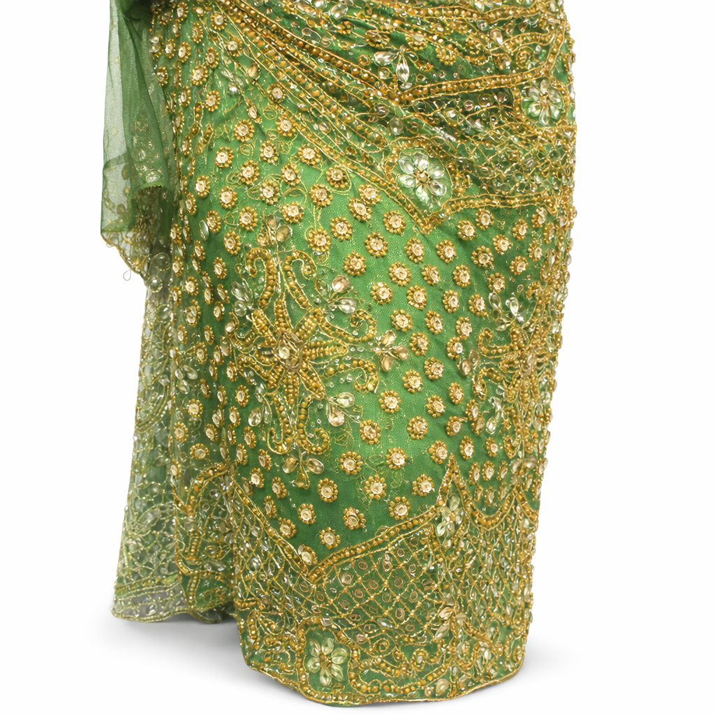 Quality Green Indian George lace Material