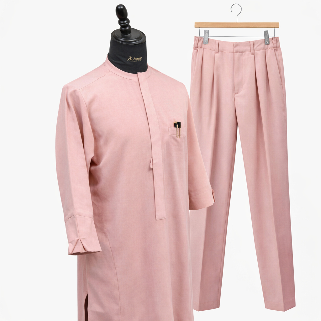 Luxury Blush Pink Two Piece Traditional Set