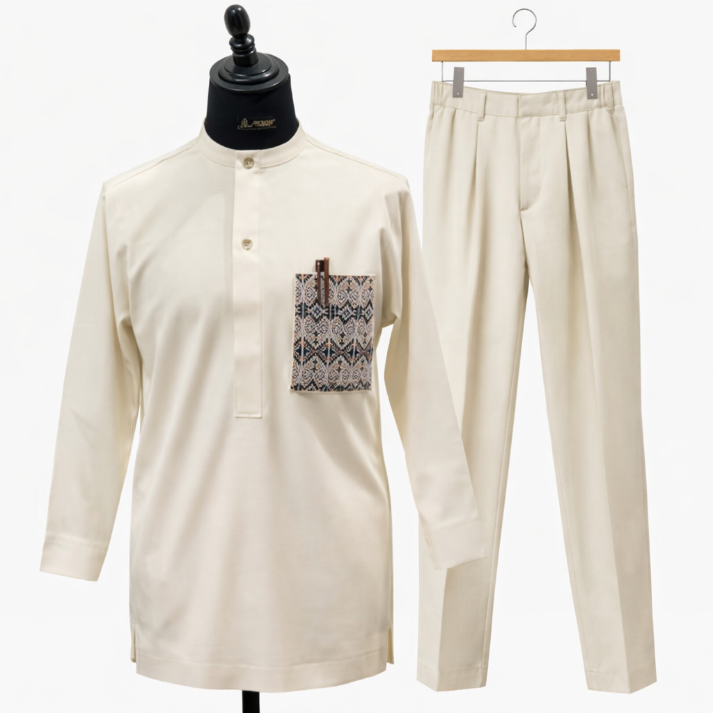 Luxury cream two piece traditional set