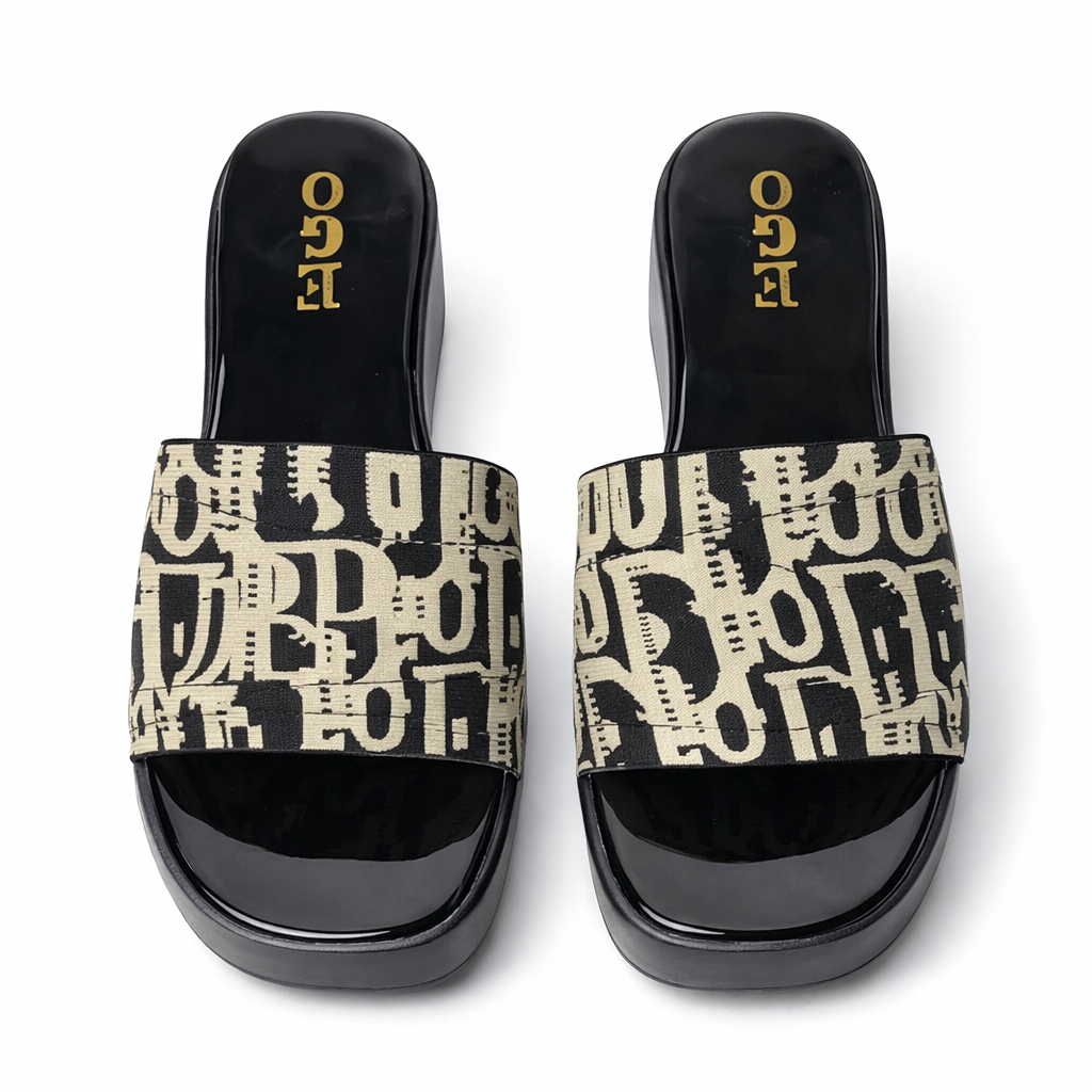 Women black strap Flat Slide Sandals