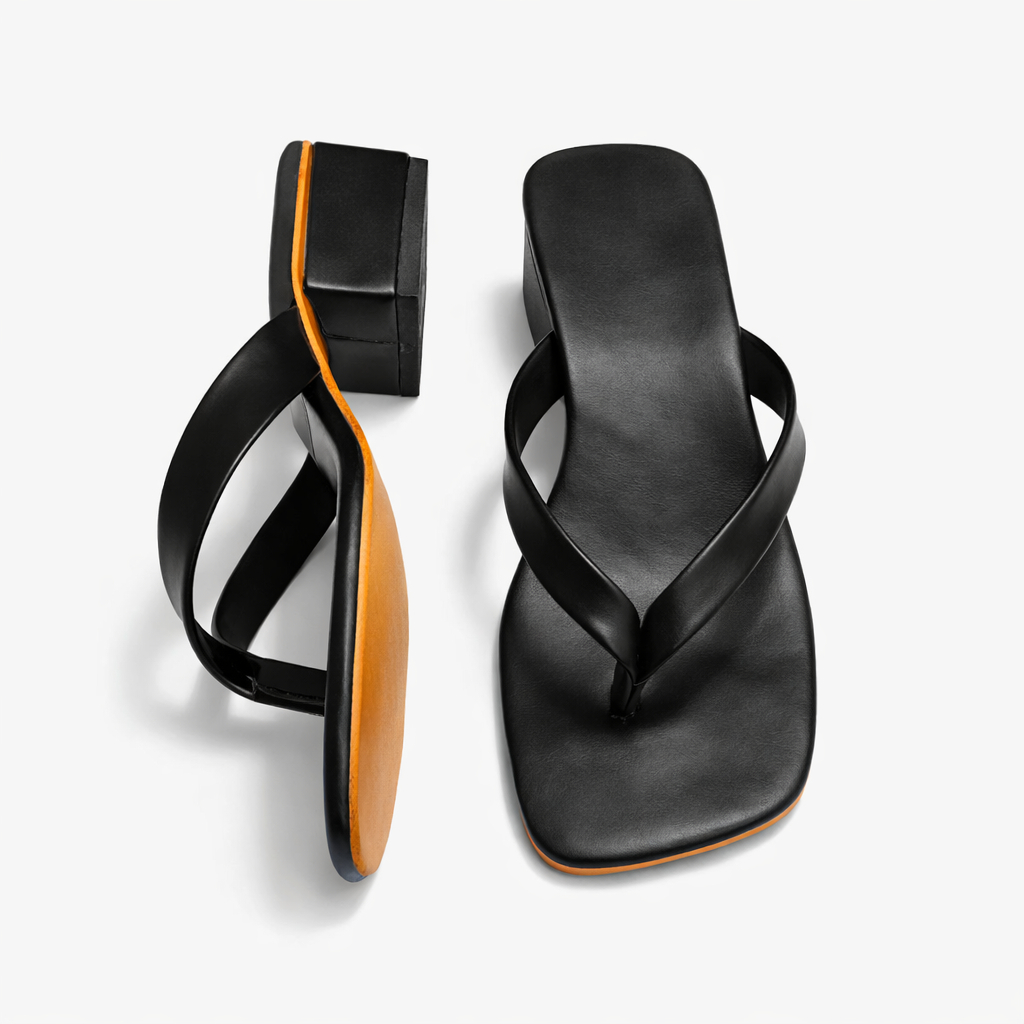 Women Block Heel Toe Post Sandals