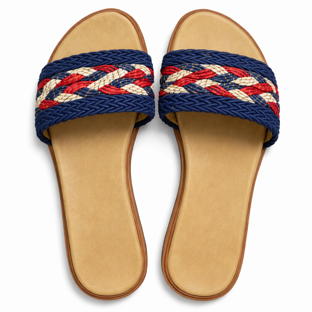 Quality Women Woven Strap Flat Slide Sandals