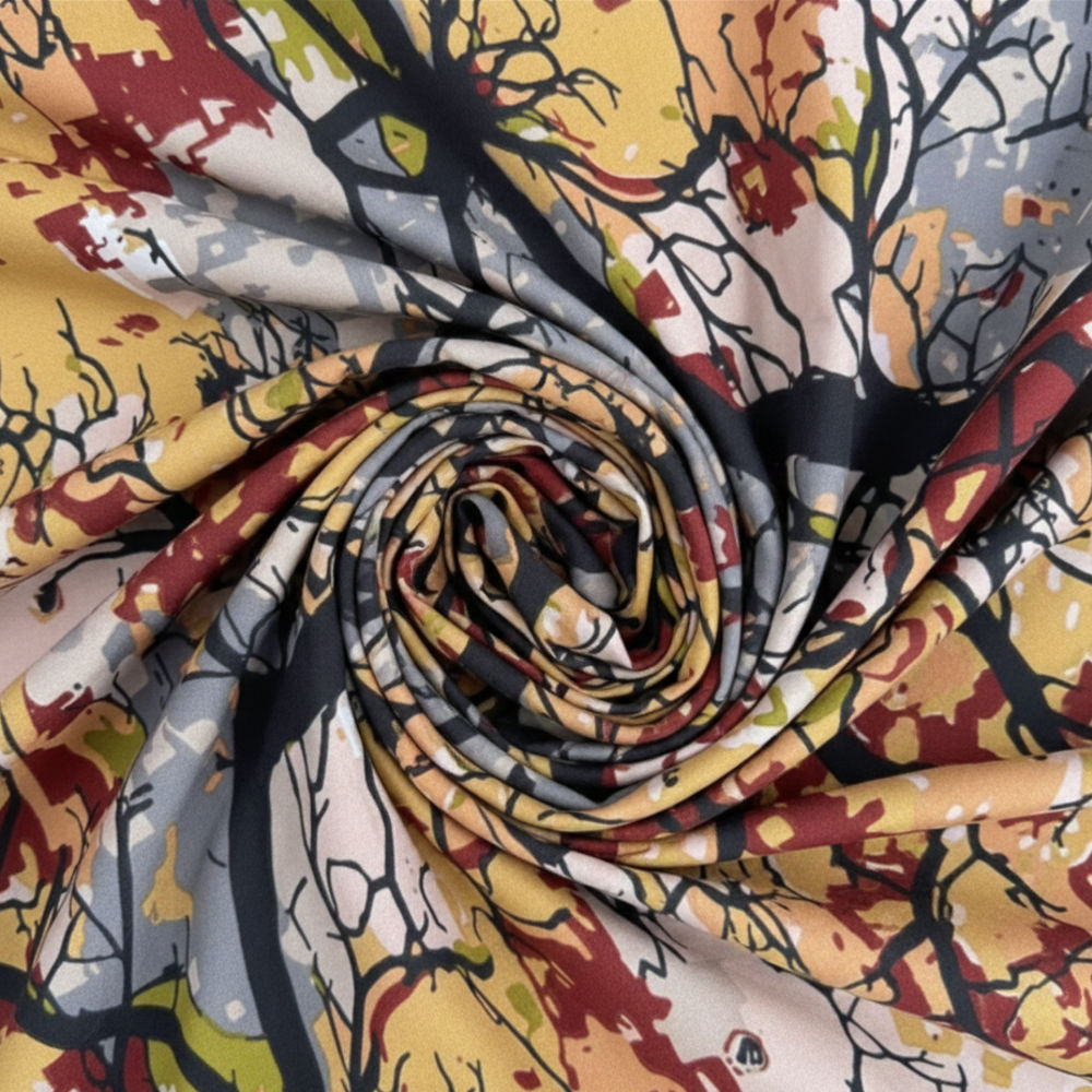 Multicolor Nature Inspired Abstract Pattern Fabric