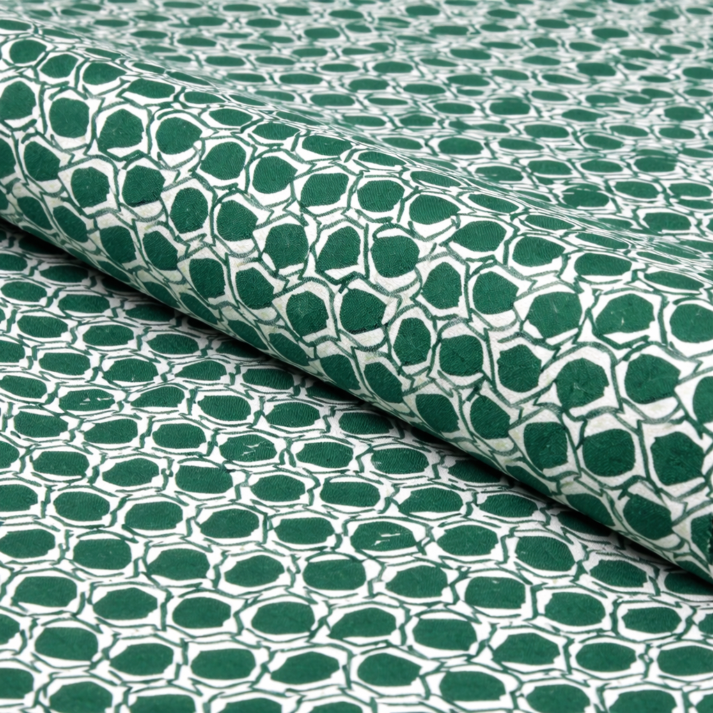 Green and White Patterned Fabric