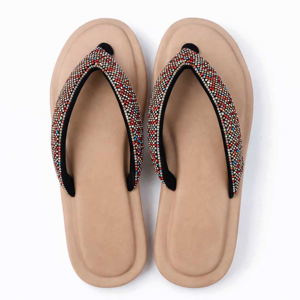 Embellished SlipOn Flat Sandals