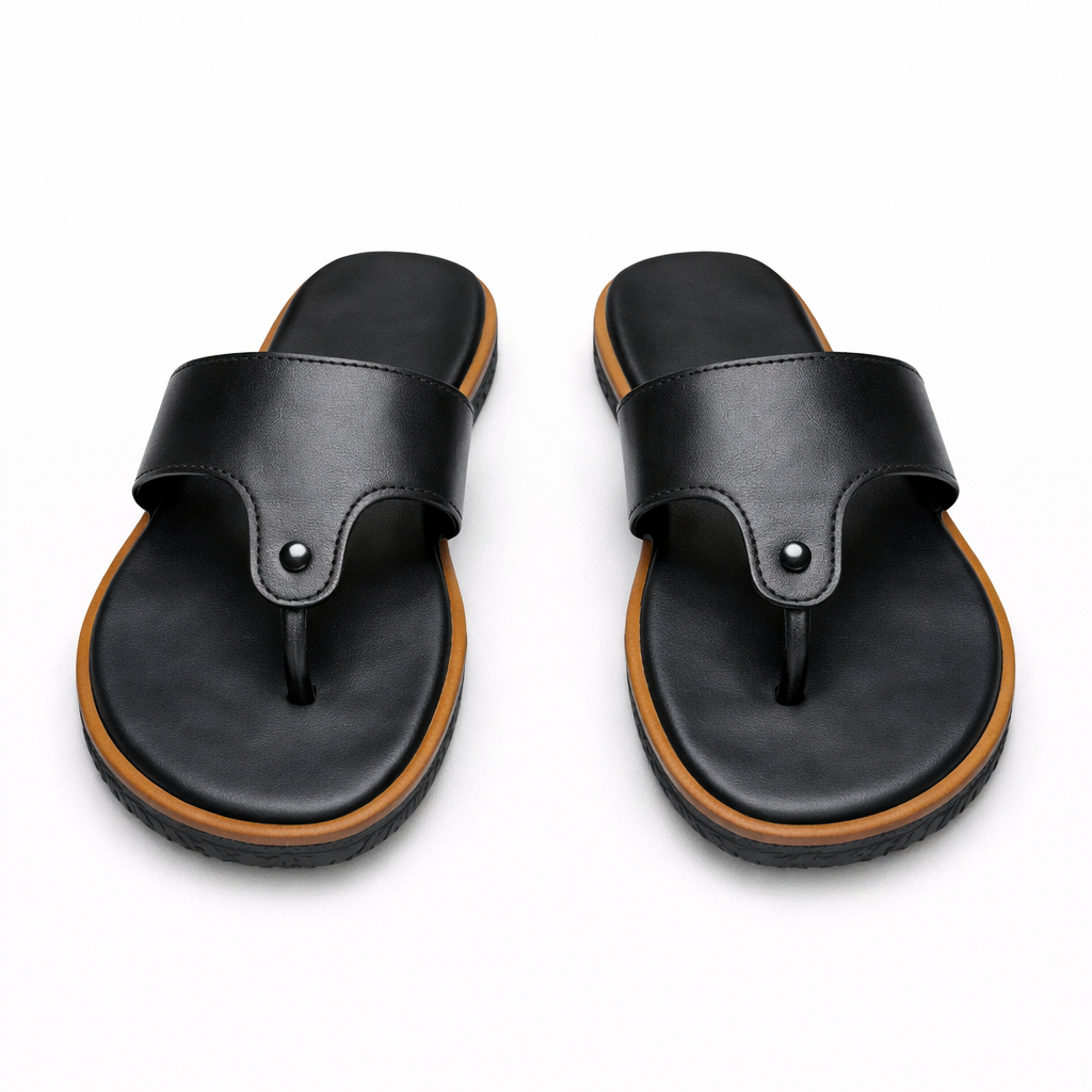 Stylish Leather Sandals with Toe Loop Design
