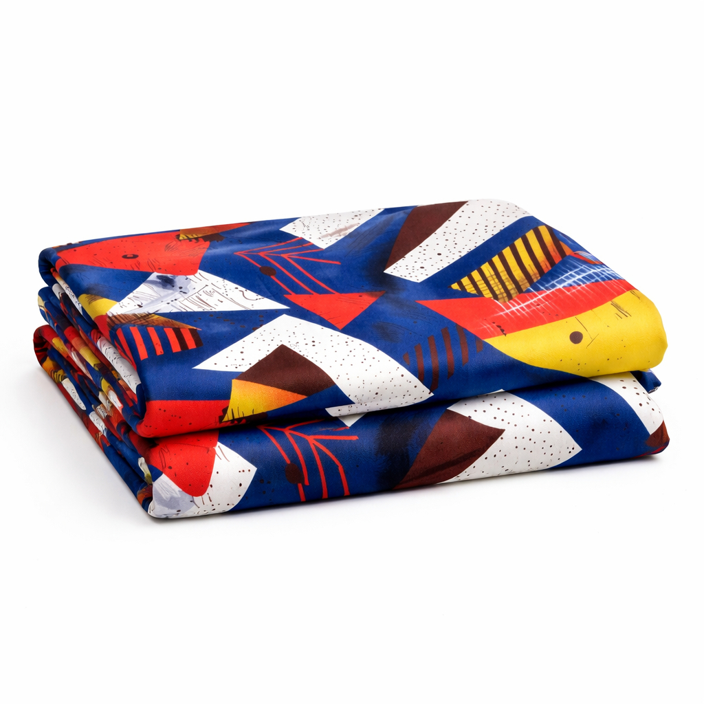 Multicolor Abstract Geometric Print Fabric