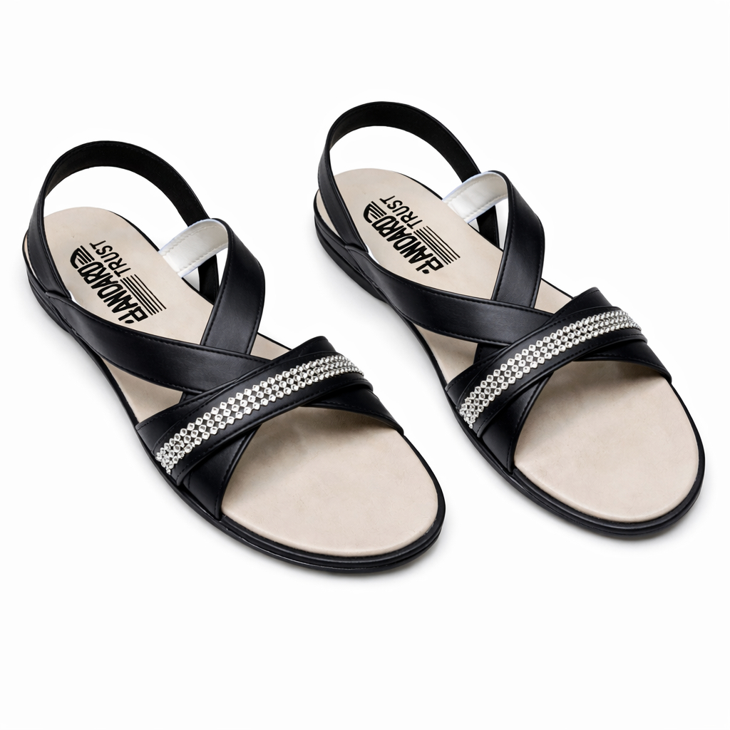 Women Cross Strap Flat Sandals with Ankle Strap