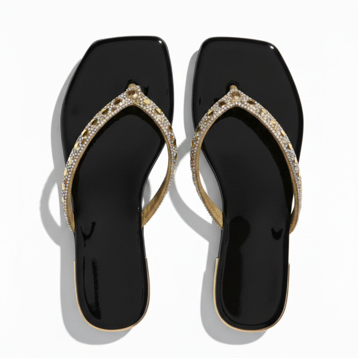 Quality Embellished Flat Thong Slide Sandals