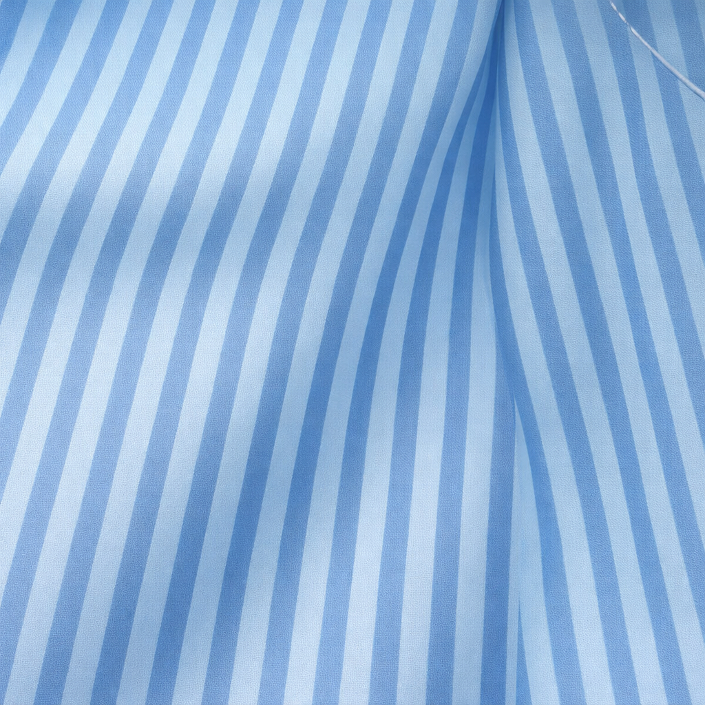 Light Blue and White Striped Lightweight Fabric