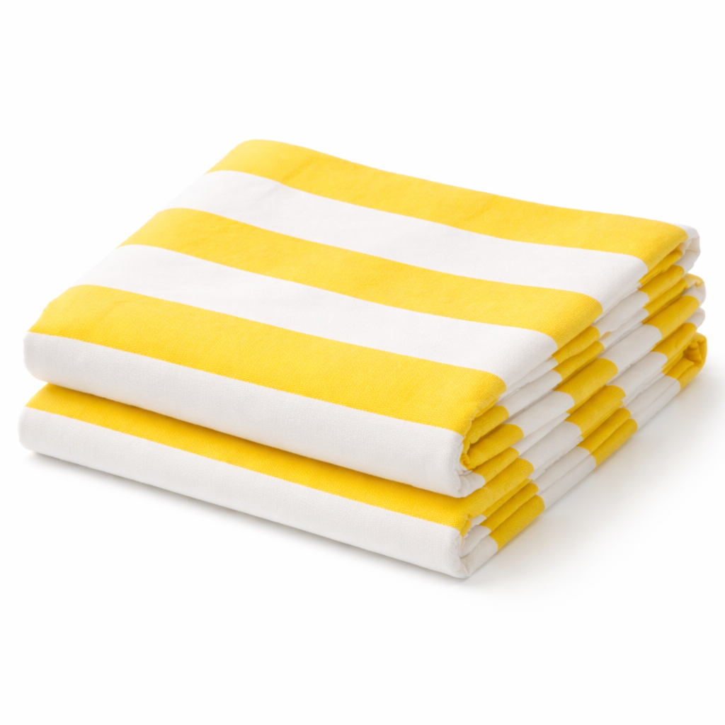 Quality Yellow and White Striped Lightweight Fabric