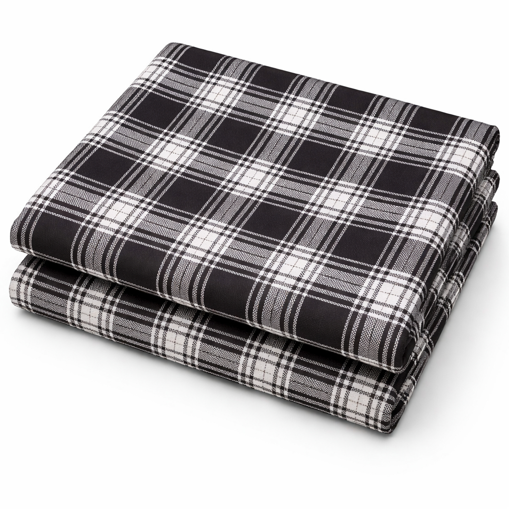 Black and White Checkered plaid Fabric