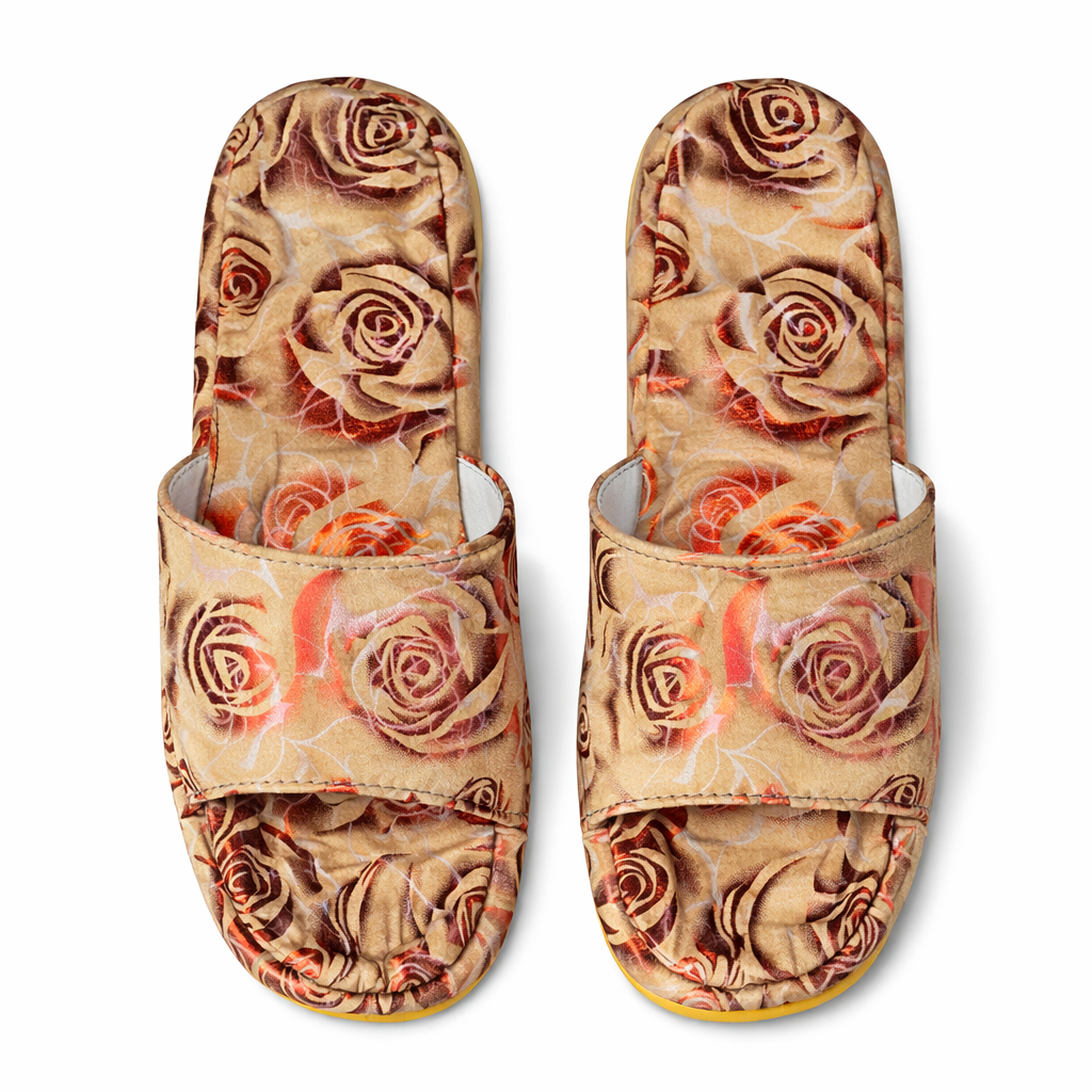 Floral Pattern Slip On Flat Sandals for Women