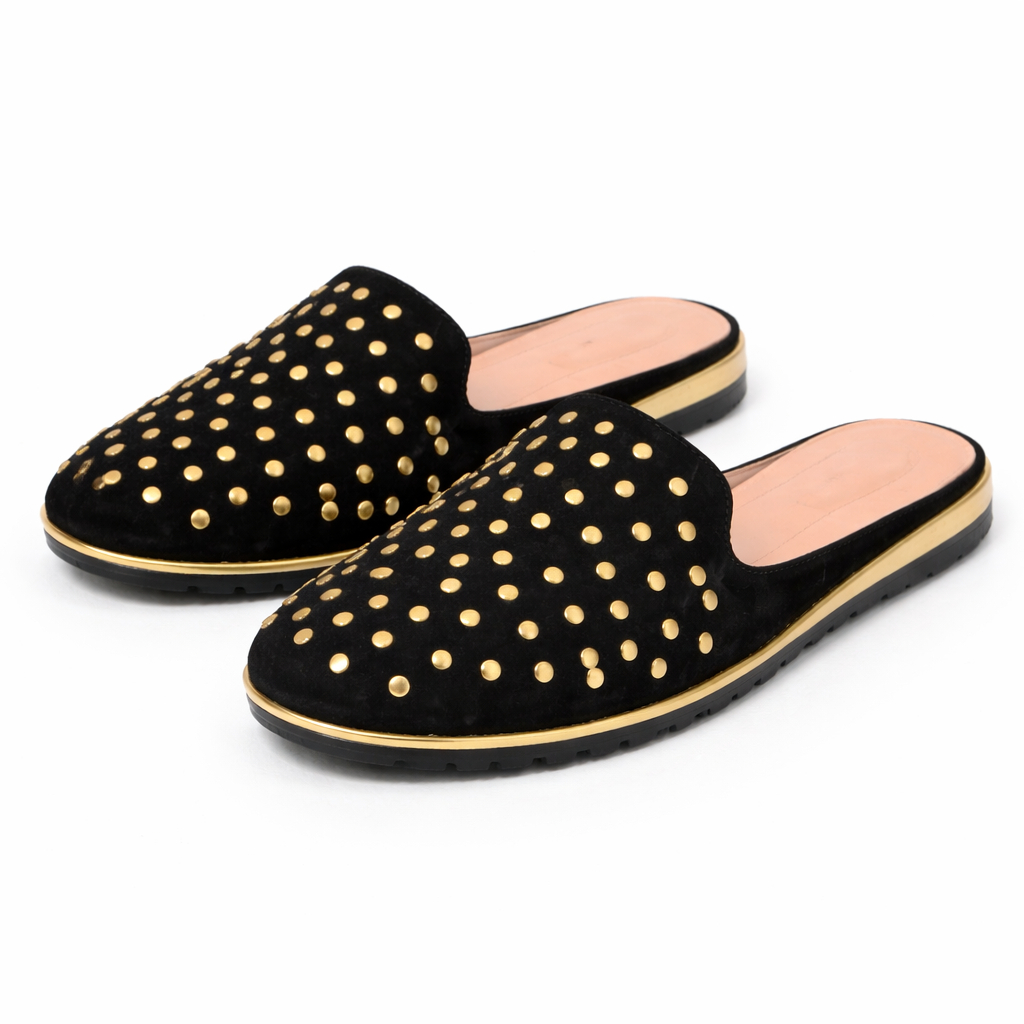 Studded Slip On Sandal Sole with Textured Rubber Outsole