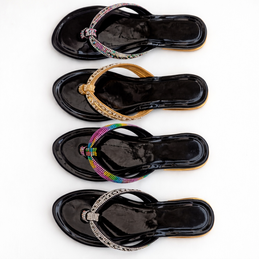 Embellished Flat Slip On Sandals for Women