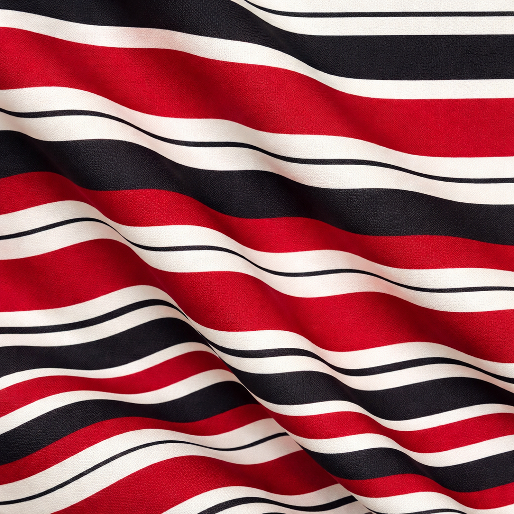 Wavy Striped Lightweight vintage Fabric