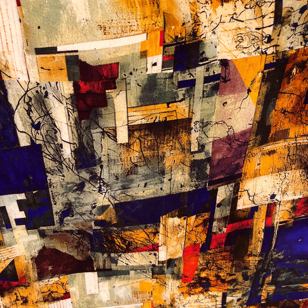 Elegant Abstract Geometric Print Fabric