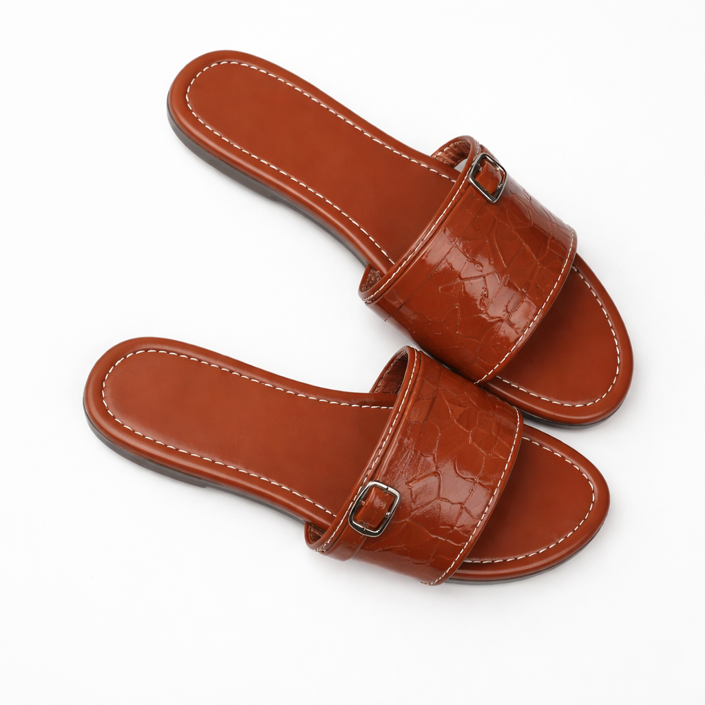 Women Flat Buckle Strap Open Toe Sandals