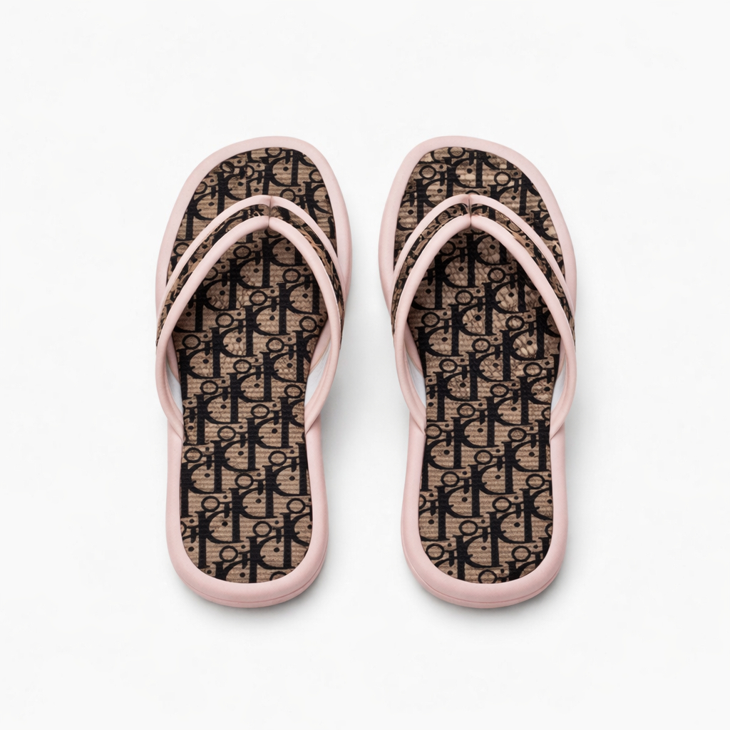 Women Patterned Thong Sandals with a Cushioned Sole